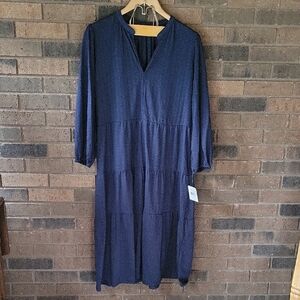 Falls Creek tiered knit dress, blue, size S